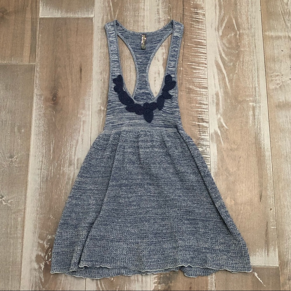 Free People knit spacedye racerback w/ embroidery